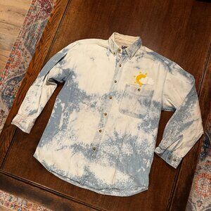 lee's acid wash embroider shirt